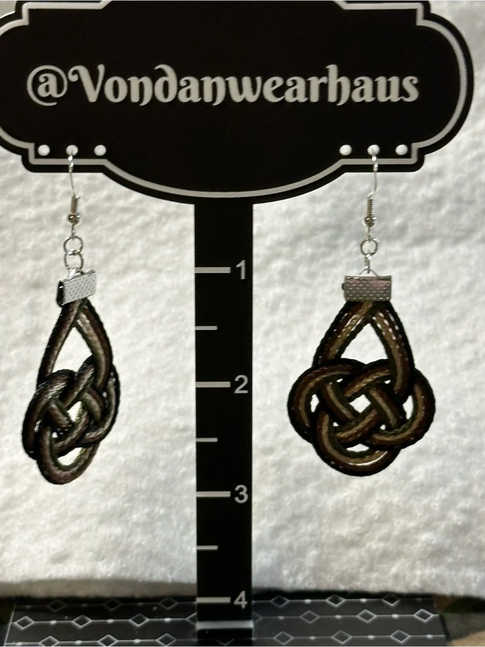 Tactical Elegance Handcrafted Camo Thread Earrings
